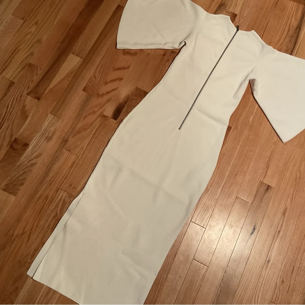 New - Ted Baker London Lounia Fluted Sleeve Body-Con Dress in White Size 1 - Picture 12 of 16